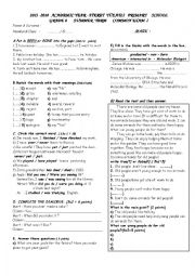 English Worksheet: grade 8 exam 