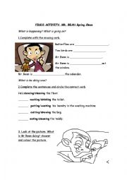 English Worksheet: Mr Bean Spring Clean