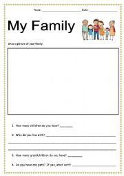 English Worksheet: My Family - Adult ESL students