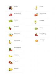 English Worksheet: Fruits