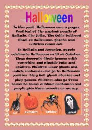 English Worksheet: Halloween