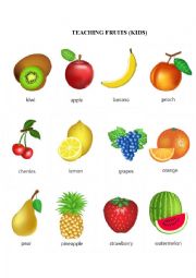 English Worksheet: Fruits