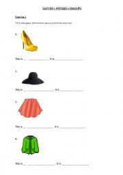 English Worksheet: Clothes and colours