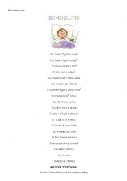 English Worksheet: Poem - Schoolitis