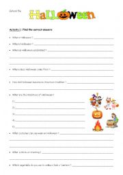 English Worksheet: Halloween