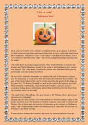 English Worksheet: Halloween time!