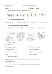 English Worksheet: At the library