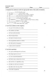 English Worksheet: the simple present