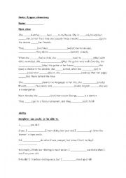 English Worksheet: senior 2 -upper elementary