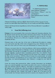 English Worksheet: February Part I