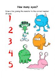 English Worksheet: How many eyes?
