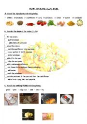 English Worksheet: Listening - Aloo Gobi recipe - Bend it like Beckham