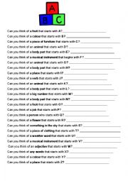 English Worksheet: Alphabet Activity