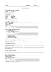 English Worksheet: to be