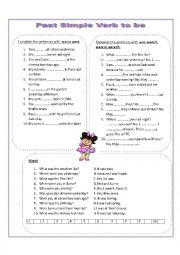 English Worksheet: was-were