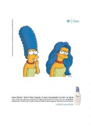 English Worksheet: Magazine Ad Analysis Worksheet Activity (The Simpsons)