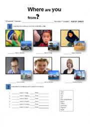 English Worksheet: Where are you from?