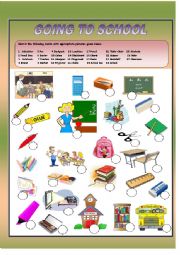 English Worksheet: Going to School