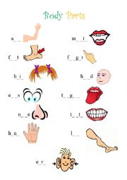 English Worksheet: Body Parts