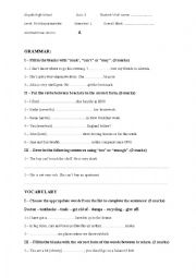 English Worksheet: Quiz for 1st year Baccalaureate