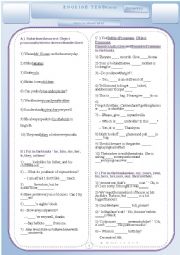 English Worksheet: pronouns