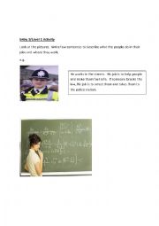 English Worksheet: jobs, what people do and where they work