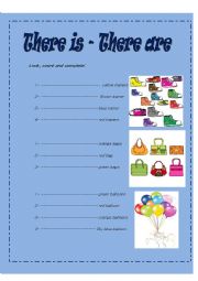 English Worksheet: there is there are