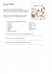 English Worksheet: Halloween - Modern Family TV Show