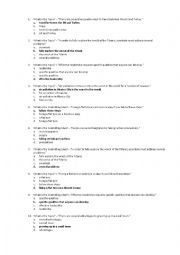 English Worksheet: Topic Sentence Quiz