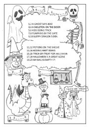 English Worksheet: Little Halloween project - part 3