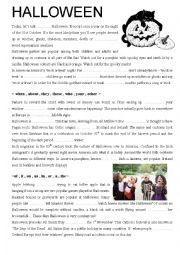 English Worksheet: Halloween - Fill the gaps