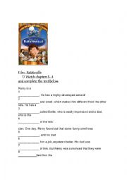 English Worksheet: Film Ratatouille