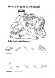 English Worksheet: school objects