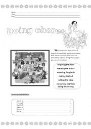 English Worksheet: Dwarfs  and their chores