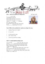 English Worksheet: Shake it off