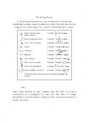 English Worksheet: symbols in the writing process