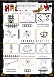 English Worksheet: Halloween  WRITING Vocabulary