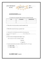 English Worksheet: ENglish test N1 