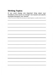 English Worksheet: Writing Topic 01