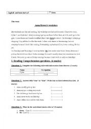 English Worksheet: English end term test n:1