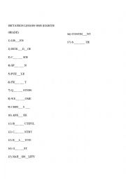 English Worksheet: dictation - gap fill