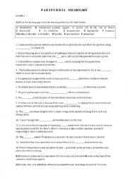 PANSPERMIA - vocabulary activities