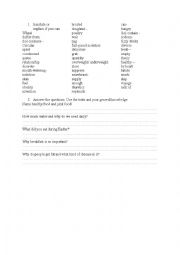 English Worksheet: Food - test