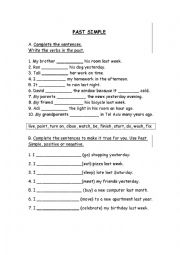 English Worksheet: Past Simple