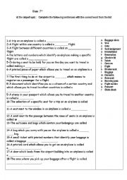 English Worksheet: At the airport  section 3 for 7th 