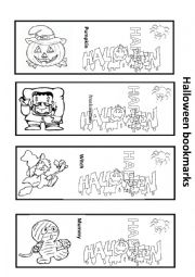 English Worksheet: Halloween bookmarks