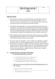 English Worksheet: Full term test 1 for 9th 