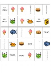 English Worksheet: FOOD DOMINO