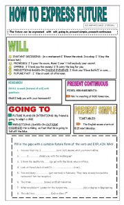 English Worksheet: Ways to express future