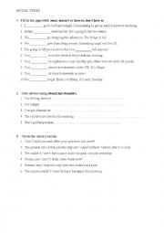 English Worksheet: modal verbs